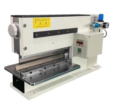 Máquina de corte de PCB V acionada pneumaticamente para separação de placas até 2,5 mm de espessura comprimento de corte 330 mm