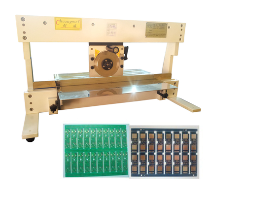 Máquina de corte de PCB manual ou semi-automática com corte de lâmina circular e linear 720 mm